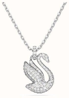 Swarovski Iconic Swan | Rhodium Plated Necklace | Crystal Set Swan Pendant 5647872