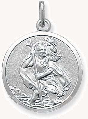 Sterling Silver St Christopher Double Sided Round Pendant G6138