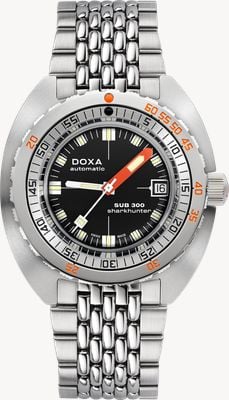 DOXA SUB 300 Sharkhunter (42.5mm) Black Iconic Dial / Stainless Steel Rice-Grain Bracelet 821.10.101.10
