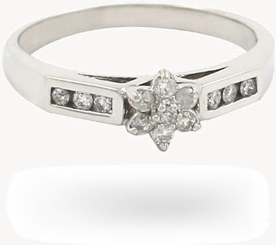 9k W/gold Dia Cluster Ring JM9457