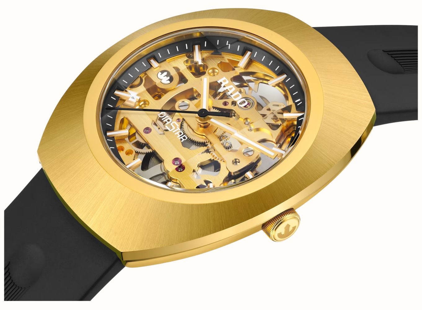 RADO Diastar Original Skeleton Automatic (38mm) Gold Skeleton Dial / Black Rubber Strap R12166159 - alternate view 2