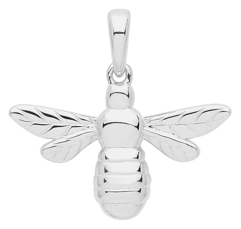 James Moore TH G61057 Silver Rhodium Plated Bee Pendant Jewellery