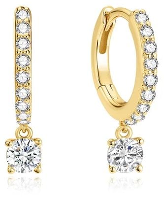 Ania Haie Gold Dangling Sparkle Huggie Hoop Earrings E075-09G
