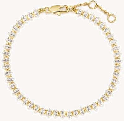 Burren Jewellery 18k Gold Plate Marquise Shape Tennis Bracelet B1361