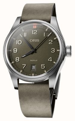 ORIS ProPilot Date Automatic (41mm) Textured Moss-Green Dial / Green Velour Leather Strap 01 733 7805 4167-07 6 20 16LC
