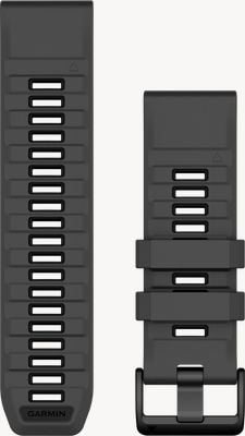 Garmin QuickFit Bands (26mm) Graphite & Black Silicone with Black Hardware - Strap Only 010-13393-10