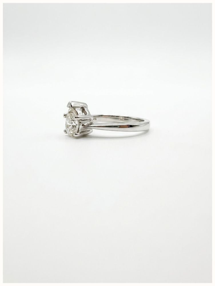 0.49ct Pear Natural Diamond 18ct White Gold Solitaire Ring FCD00402 - alternate view 2