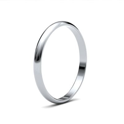 James Moore Wedding Rings | 9ct White Gold | 2mm | Light | D-Shape | AG_2LLD-9W