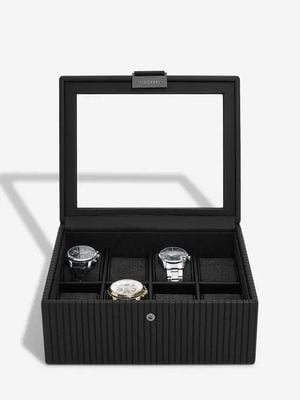 Stackers 8 Piece Watch Box Black Fluted 76860