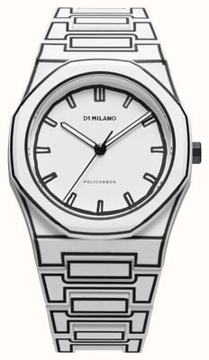 D1 Milano Polycarbon White Sketch (40.5mm) Matte White Dial / White Polycarbonate Strap PCBJ34