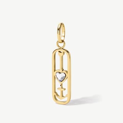 D.LOUISE Gold Tone Strength And Love Pendant CH-30