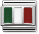 Nomination Classic Italy Flag Enamel Sterling Silver & Steel Charm 330207/16