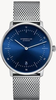 STERNGLAS Naos Quartz (38mm) Blue Dial / Stainless Steel Mesh S01-NA06-MI04