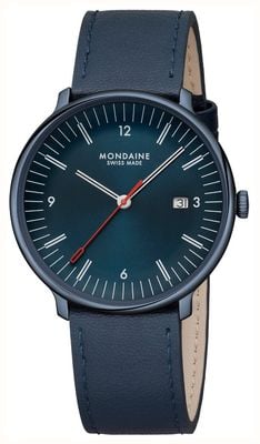 Mondaine Doppio (41mm) Blue Dial / Blue Vegan Apple Leather Strap MLE.41240.LDV
