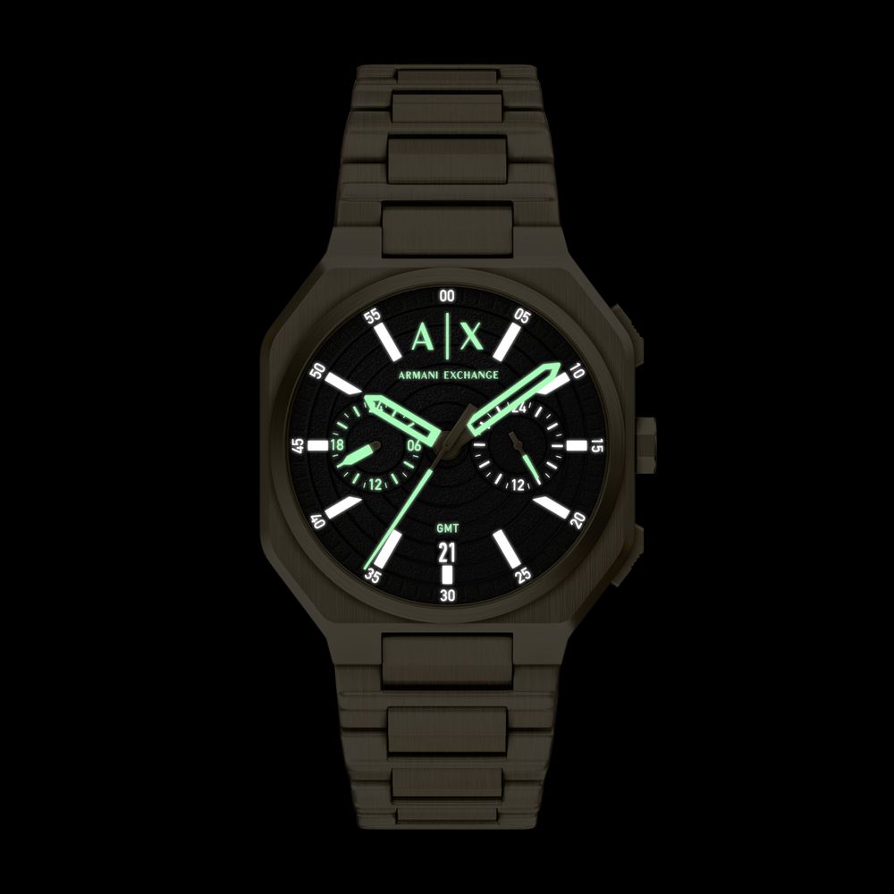 Armani Exchange Dual-Time Quartz (40mm) Black Dial / Gold PVD Stainless Steel Bracelet AX1476 - alternate view 5
