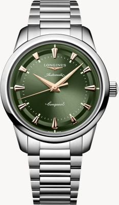 LONGINES Conquest Heritage Automatic (40mm) Green Sunray Dial / Stainless Steel Bracelet L16504026