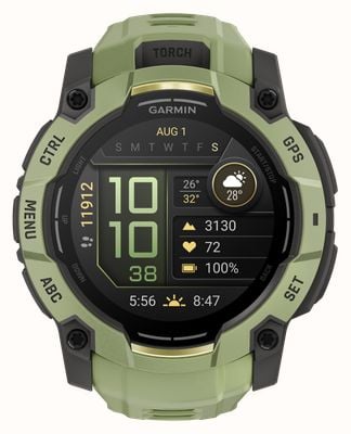 Garmin Instinct 3 - Alpine Rush Edition AMOLED Outdoor GPS Smartwatch (50mm) Fern Green with Fern Band 010-03020-02