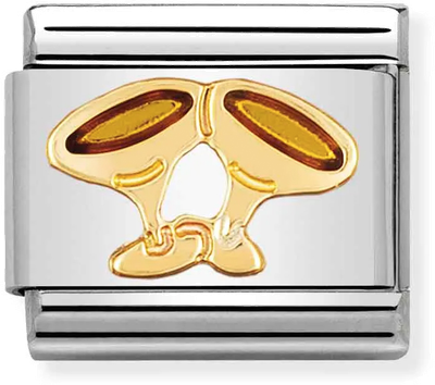 Nomination Clasic FUN In Stainless Steel With Enamel And 18k Gold Champagne Glasses Charm 030209/24