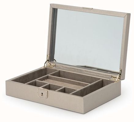 WOLF Palermo Pewter Medium Flat Jewellery Box 213278