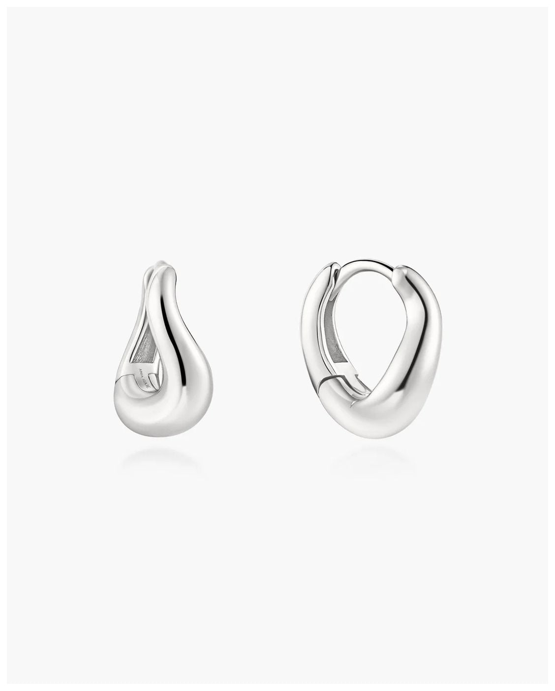 Ania Haie E079-11H Silver Wave Huggie Hoop Earrings Jewellery