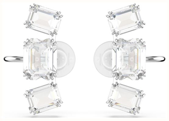 Swarovski Millenia Clip Earrings White Crystals Rhodium Plated 5701274