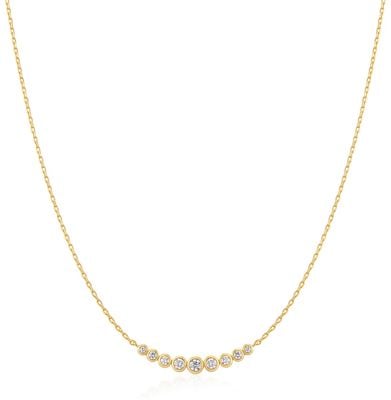 Ania Haie Gold Graduated Bezel-Set Necklace N075-08G