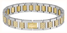 Lacoste Metropole Crystal & Two Tone Gold IP Stainless Steel Bracelet Watch 2040636