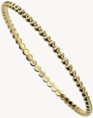 Elements Silver Silver Gold Plated Round Ball Bangle B5237