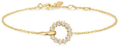 Ania Haie Gold Interlinked Circles Pavé Bracelet B056-01G
