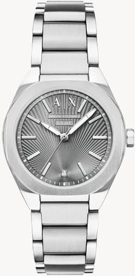 Armani Exchange Three-Hand Quartz (36mm) Textured Silver Dial / Stainless Steel Bracelet AX6030