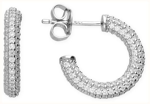 James Moore CME Silver CZ Three Quarter Stud Hoop H6529/S