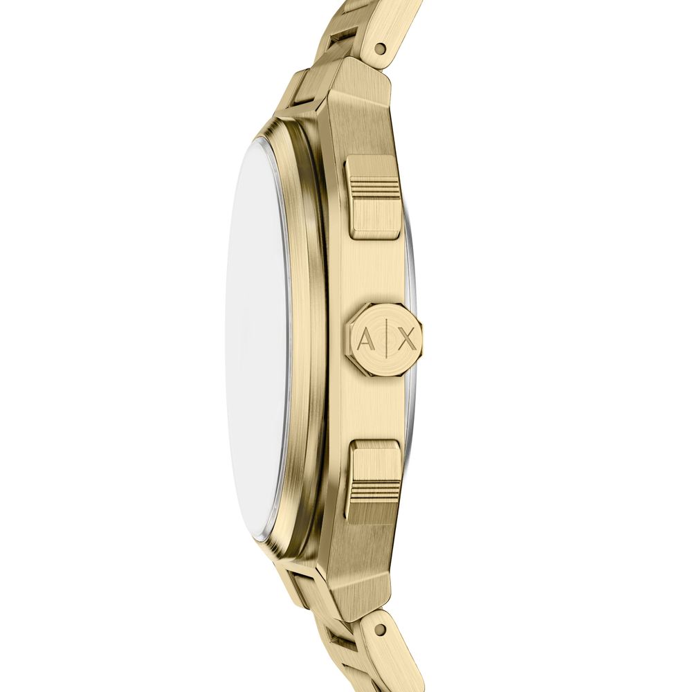 Armani Exchange Dual-Time Quartz (40mm) Black Dial / Gold PVD Stainless Steel Bracelet AX1476 - alternate view 3