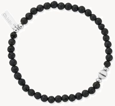 ChloBo MAN Black Lava Bracelet - 925 Sterling Silver SBBLBULM
