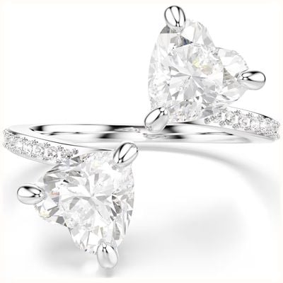 Swarovski Mesmera Open Ring Heart Cut, Pavé, White, Rhodium Plated 5705591
