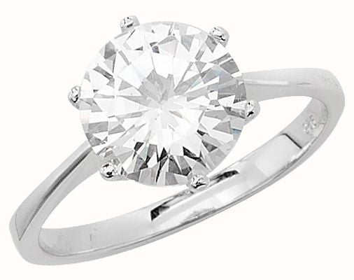 James Moore TH Sterling Silver Ladies Solitaire Ring (Size L) G7195/L