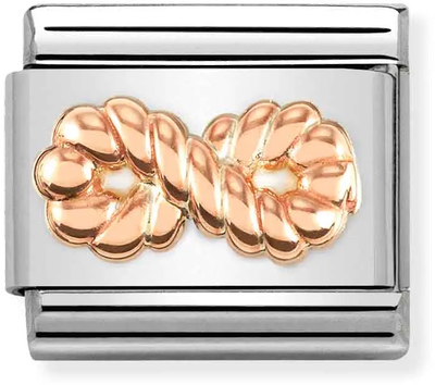 Nomination LINK Stainless Steel Rose Gold Textured Infinity Charm 430106/24