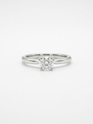 0.23ct Round Brilliant Natural Diamond Platinum Solitaire Ring J86863