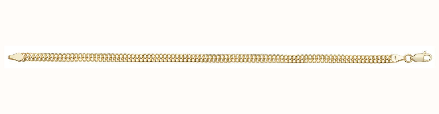 James Moore TH Women's 9ct Yellow Gold 7.5 Inches Flat Woven Bracelet BR592