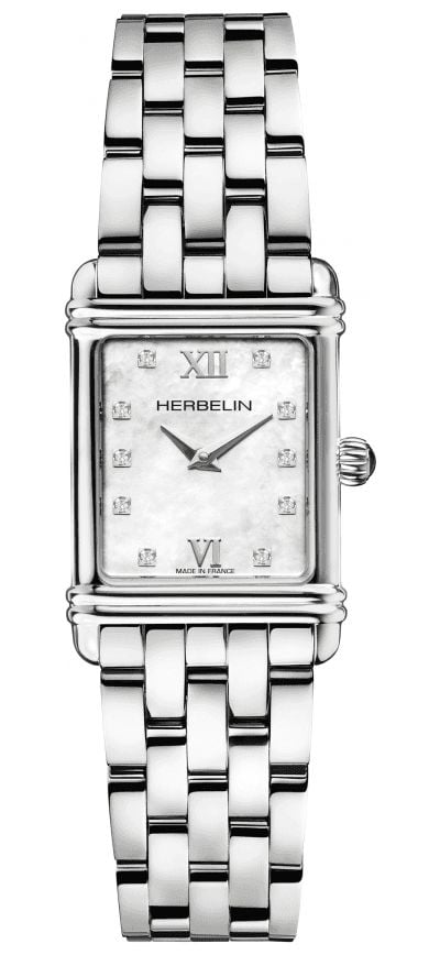 Herbelin 17478B59 Women's Art DÃ©co (20mm) White Mother-of- Watch