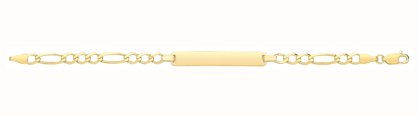 James Moore TH Babies' 9ct Yellow Gold Figaro Chain 6 Inch ID Bracelet BR239