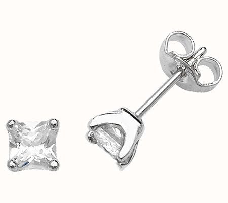 James Moore TH Silver Square Cz Studs Earrings G51028