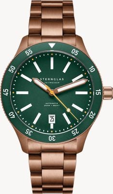 STERNGLAS Marus 2.0 Automatic (42mm) Green Dial / Bronze PVD Bracelet S02-MA35-ME17