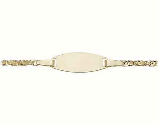 James Moore TH Babies' 9ct Yellow Gold 5+1 Inches ID Bracelet BR057