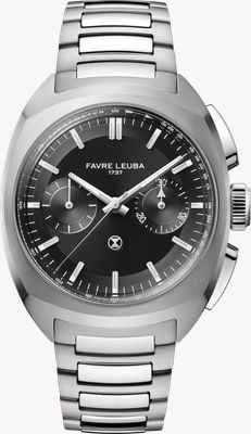 Favre Leuba Chief Chronograph Automatic (41mm) Black Sunray Dial / Stainless Steel Bracelet 00.20101.113.01.200