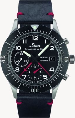 Sinn 156.1 Pilot Chronograph Automatic (43mm) Black Dial / Vintage Black Leather Strap 156.030-LEATHER