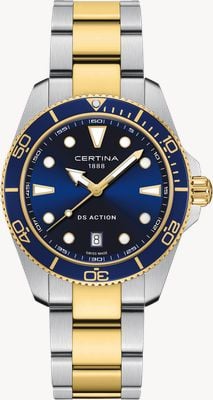 Certina DS Action Quartz (40mm) Blue Dial / Two-Tone Stainless Steel Bracelet C0484102204100