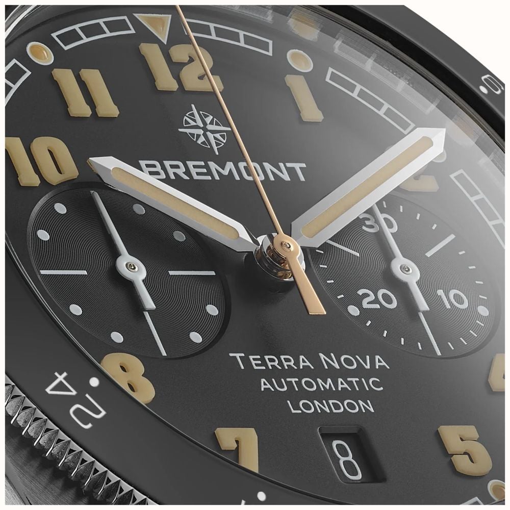 Bremont Terra Nova Chronograph Automatic (42.5mm) Black Anthracite Metal Dial / Brown Leather Strap TN42-CHR-SS-BK-L-S - alternate view 4