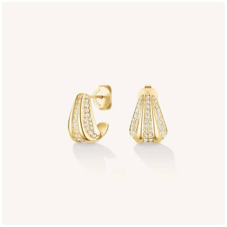 Rosefield Jewellery JEPSG-J1228 Pave Striped Droplet Studs