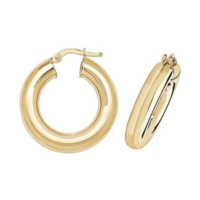 Treasure House ER1005-15 9k Yellow Gold Hoop Earrings 15 mm Jewellery