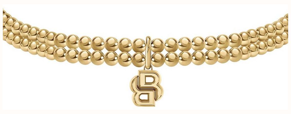 BOSS Jewellery Ladies' Double B Gold Plated Monogram Bead Bracelet 1580869 - alternate view 2